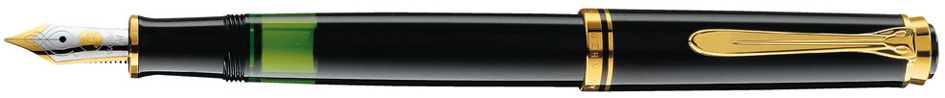 Pelikan Füllhalter , Souverän 600, , schwarz/gold, EF