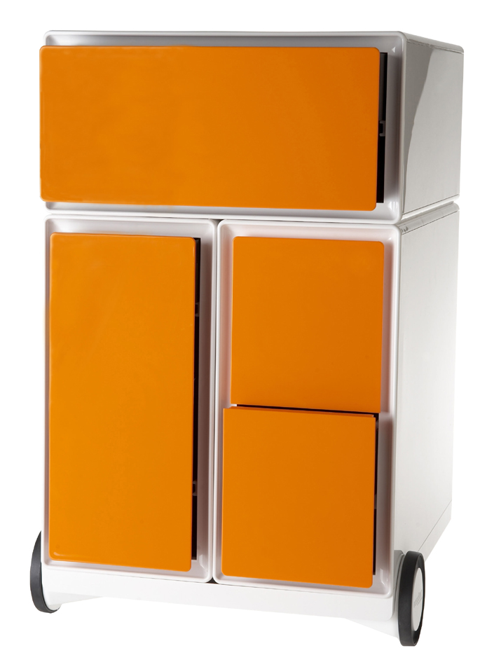 3660141921083 - Paperflow Rollcontainer easyBox® 1 Schublade 1 Hängeregistraturschub 2 CD-Schübe weiß   orange