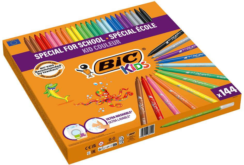 3086126669199 - BIC KIDS Fasermaler Kid Couleur medium 144er Klassenpackung