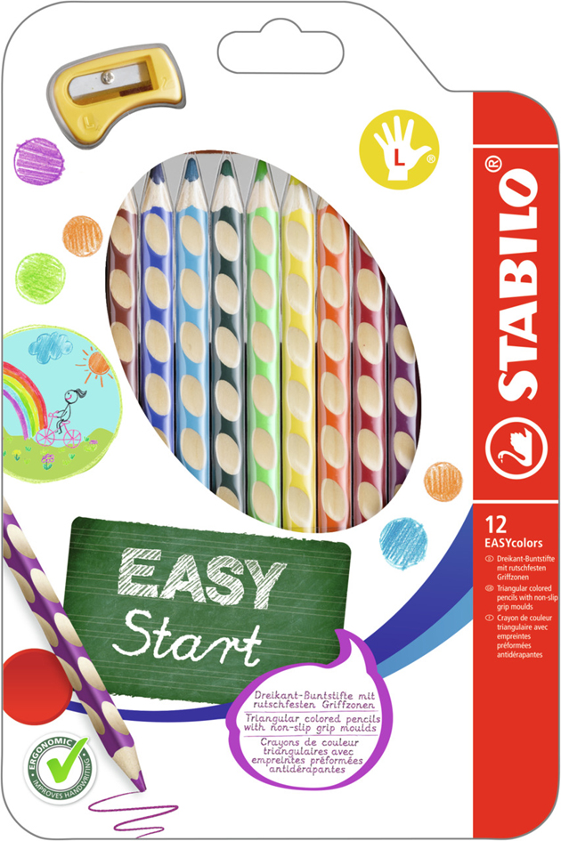 STABILO Dreikant-Buntstifte EASYcolors L, 12er Etui