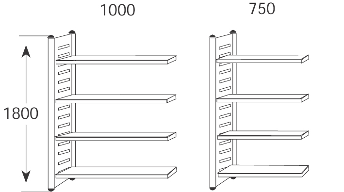 4044917180604 - Design-Regal M2 Eckfeld BXHxT 400x1800x400mm 4 Böden alusilbe