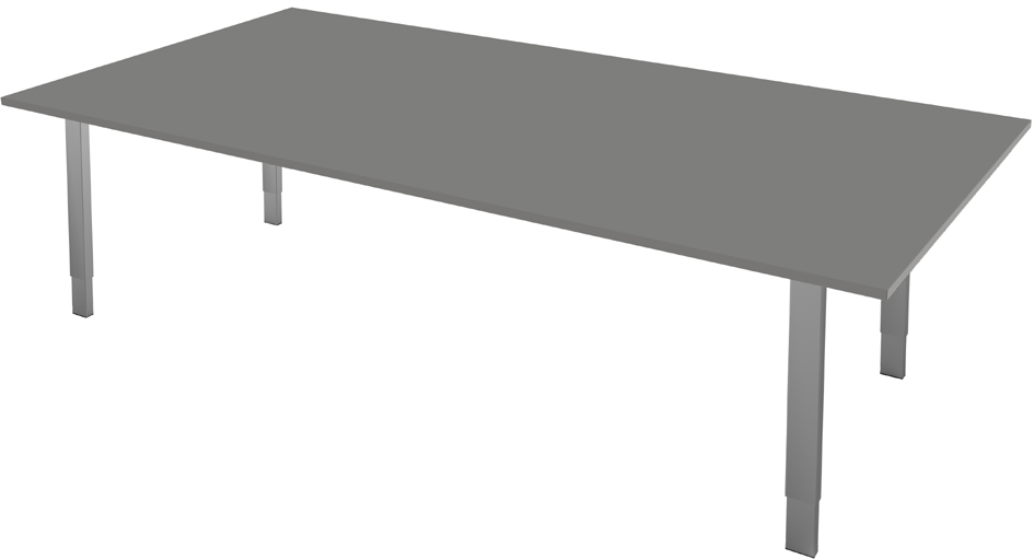 4044917433045 - Schreibtisch 200 x 100 Form 5 Graphit Lichtgrau Schwarz Weiss 200 cm x 68 - 82 cm x 100 cm Büroschreibtische von Büromöbel Experte