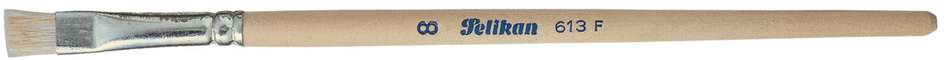 Pelikan Borstenpinsel 613 F, Gr. 2, unlackierter Holzstiel