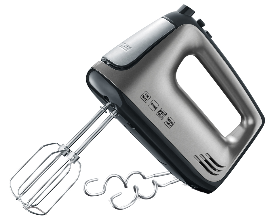 SEVERIN Handmixer HM 3832, 400 W, grau-metallic / schwarz