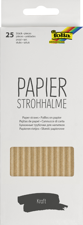folia Papier-Trinkhalm , KRAFT, , Länge: 200 mm