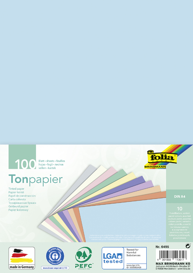 folia Tonpapier PASTELL, DIN A4, 130 g/qm