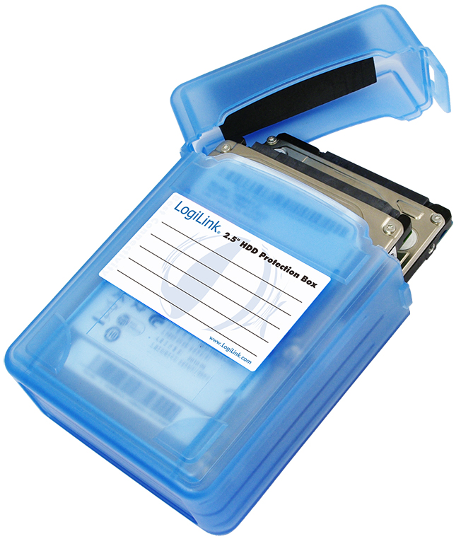 LogiLink HDD-Box für 2 x 2,5,  Festplatten, blau