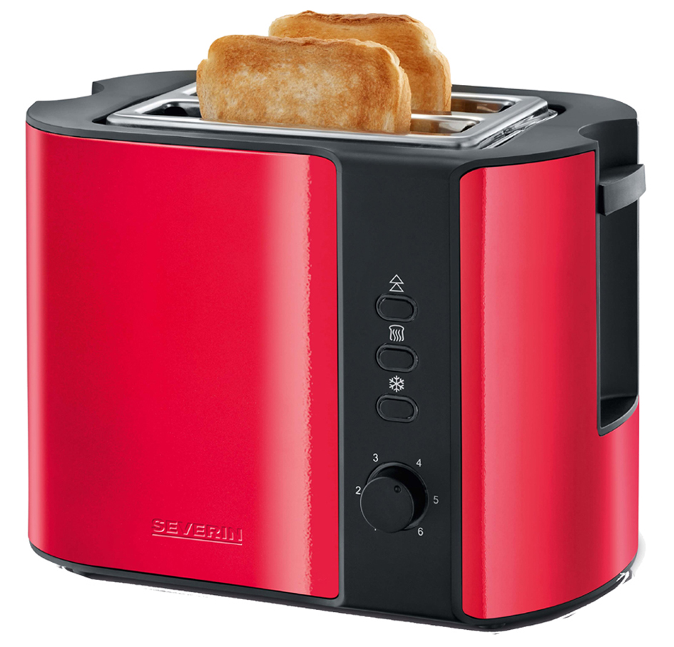 4008146031687 - AT 2217 Toaster kabelgebunden mit Brötchenaufsatz Rot (metallic) Schwarz