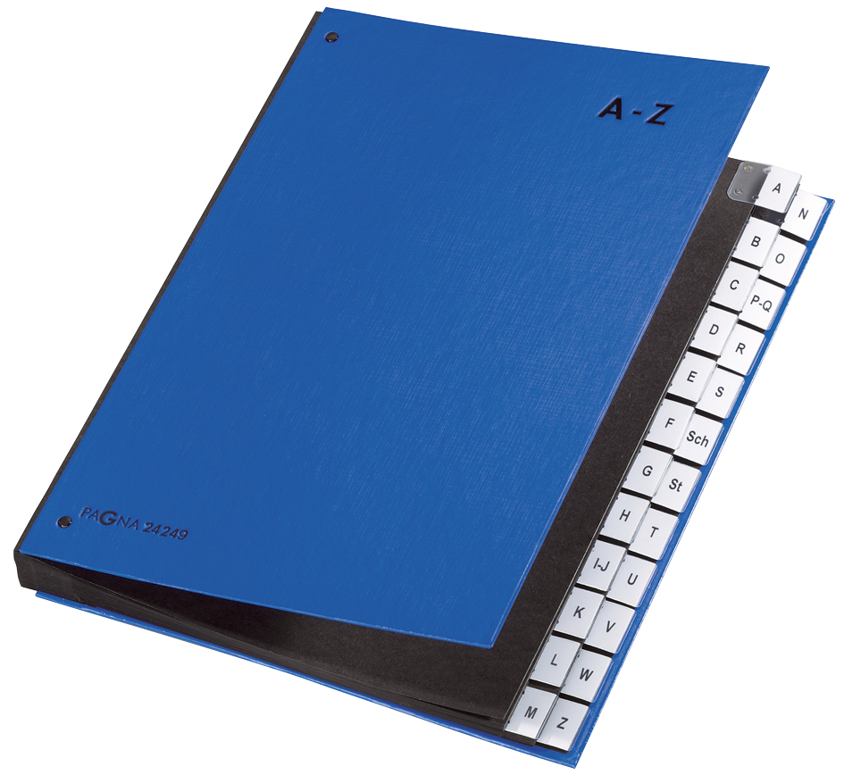 PAGNA Pultordner Color, DIN A4, A - Z, 24 Fächer, blau