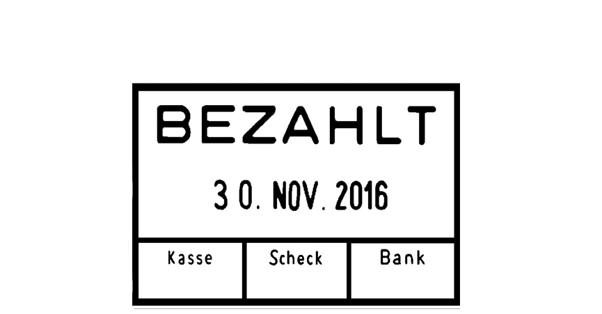 0092399733584 - Trodat Datumstempel mit Text Classic 2910 C9 Bezahlt + Datum Grau 6 x 102 cm