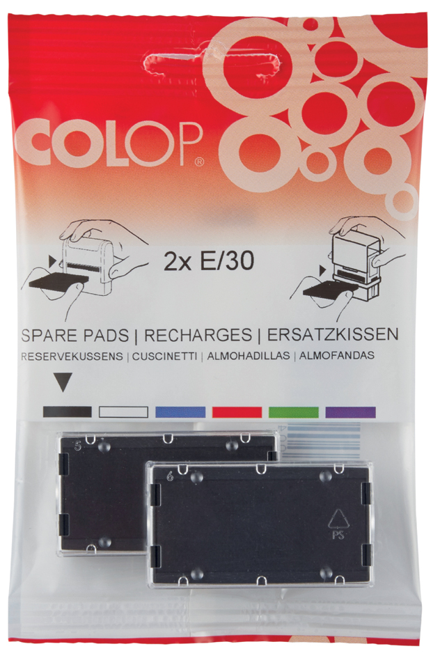 COLOP Ersatzstempelkissen E/200/2, blau/rot, Doppelpack