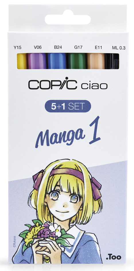 COPIC Marker ciao, 5+1 Set , Manga 1,