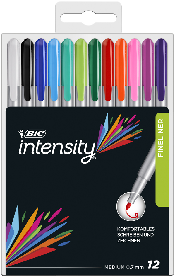 3086123538818 - BIC Fasermaler Medium Intensity 12er Etui farbig sortiert