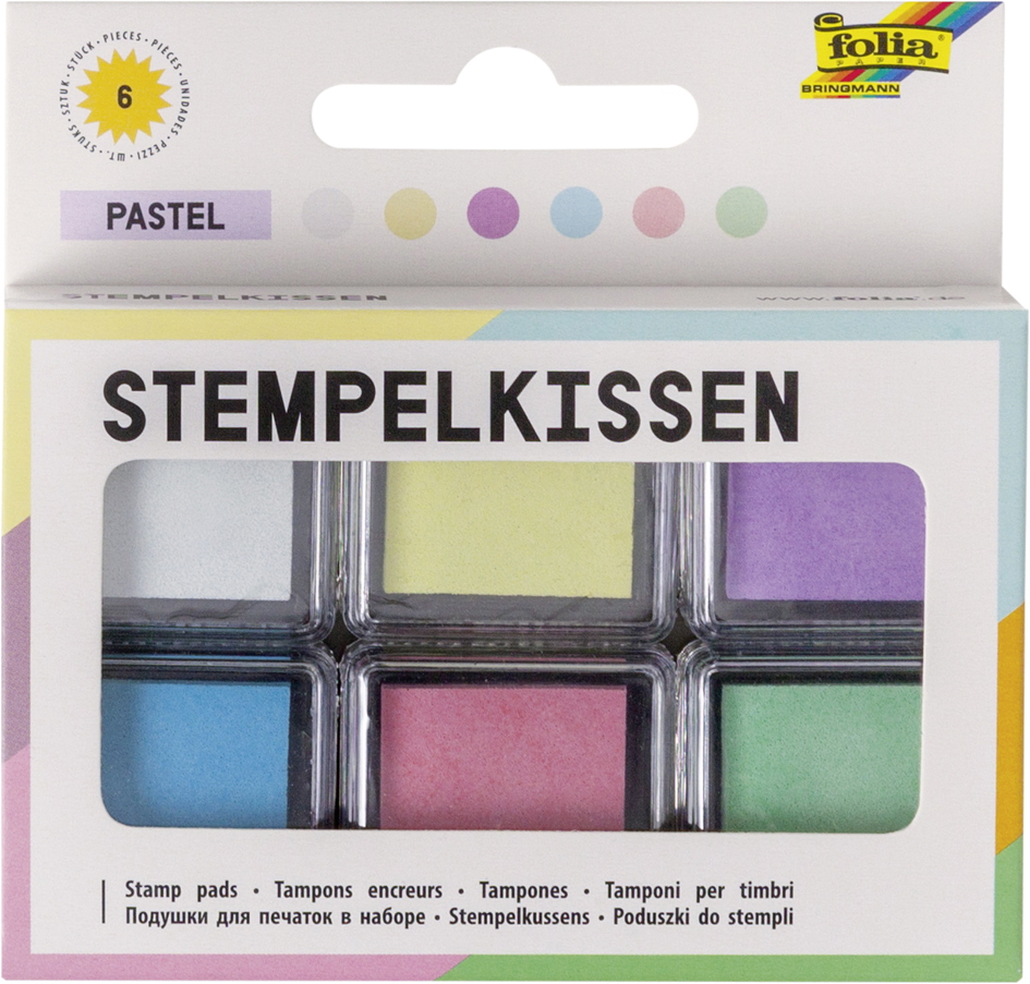 folia Stempelkissen Set , Pastell, , 6-farbig sortiert