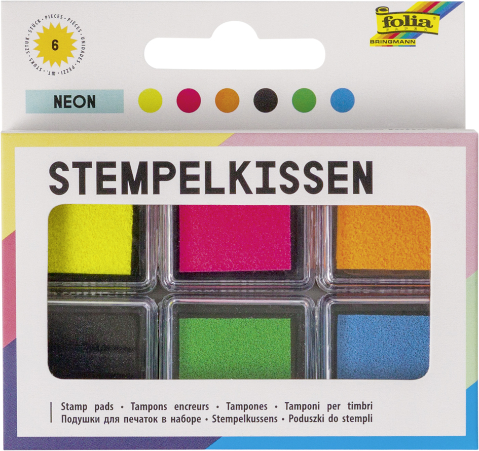 folia Stempelkissen Set , Neon, , 6-farbig sortiert