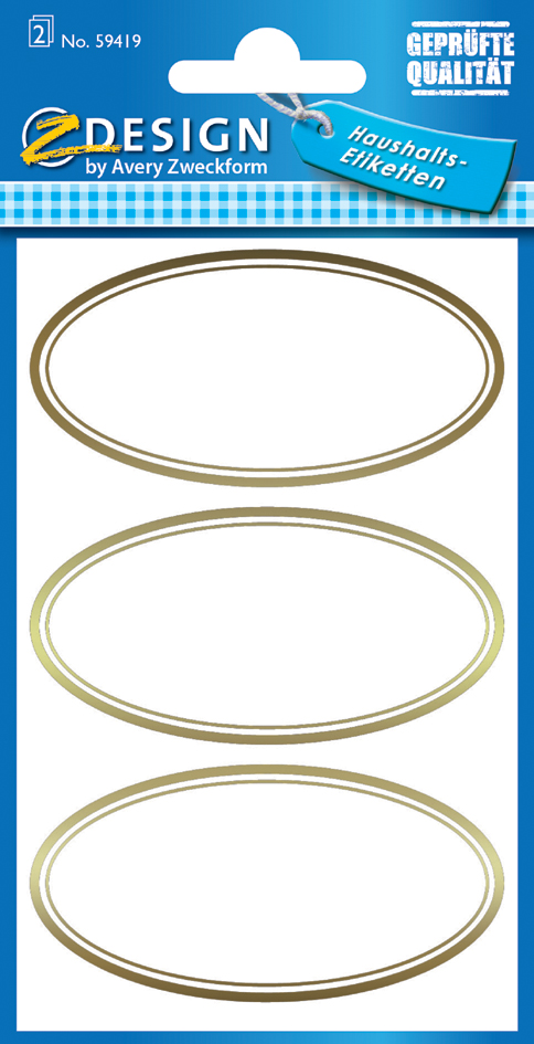 4004182594193 - 10 x Einmachetikett Papier 6 Etiketten Motiv oval gold