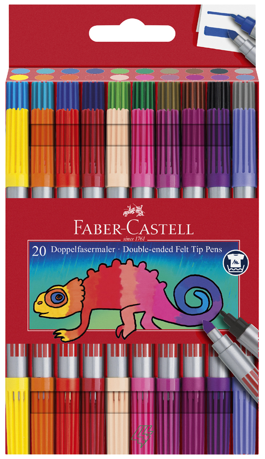 FABER-CASTELL Doppelfasermaler, 20er Etui