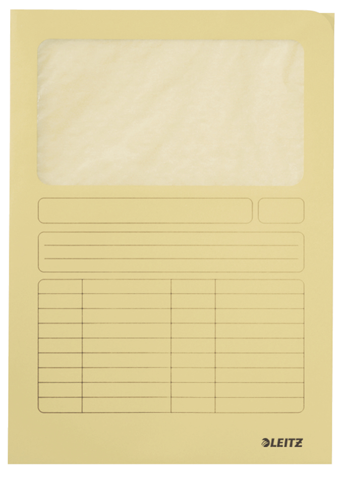 LEITZ Sichtmappe, DIN A4, Karton, mit Sichtfenster, gelb