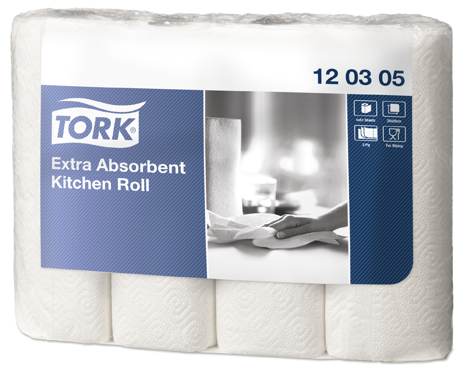 TORK Küchenrolle, extra saugfähig, 3-lagig, weiß