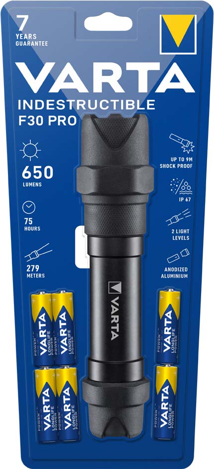 VARTA Taschenlampe , Indestructible F30 Pro, , inkl. 6x AA