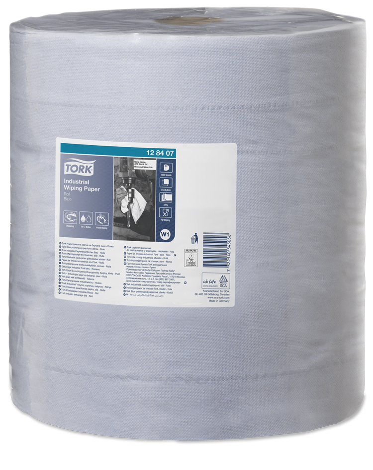 TORK Industrie-Putzrolle, 3-lagig, blau, 340 m