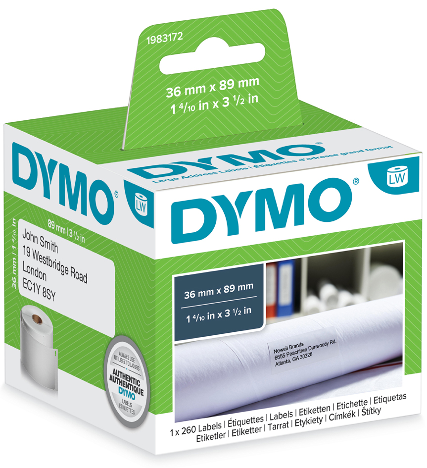 DYMO LabelWriter-Ordner-Etiketten, 38 x 190 mm, weiß