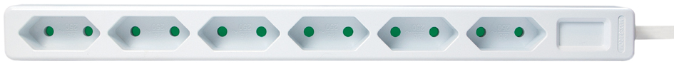 LogiLink Euro-Steckdosenleiste, 6-fach, ohne Schalter, weiß