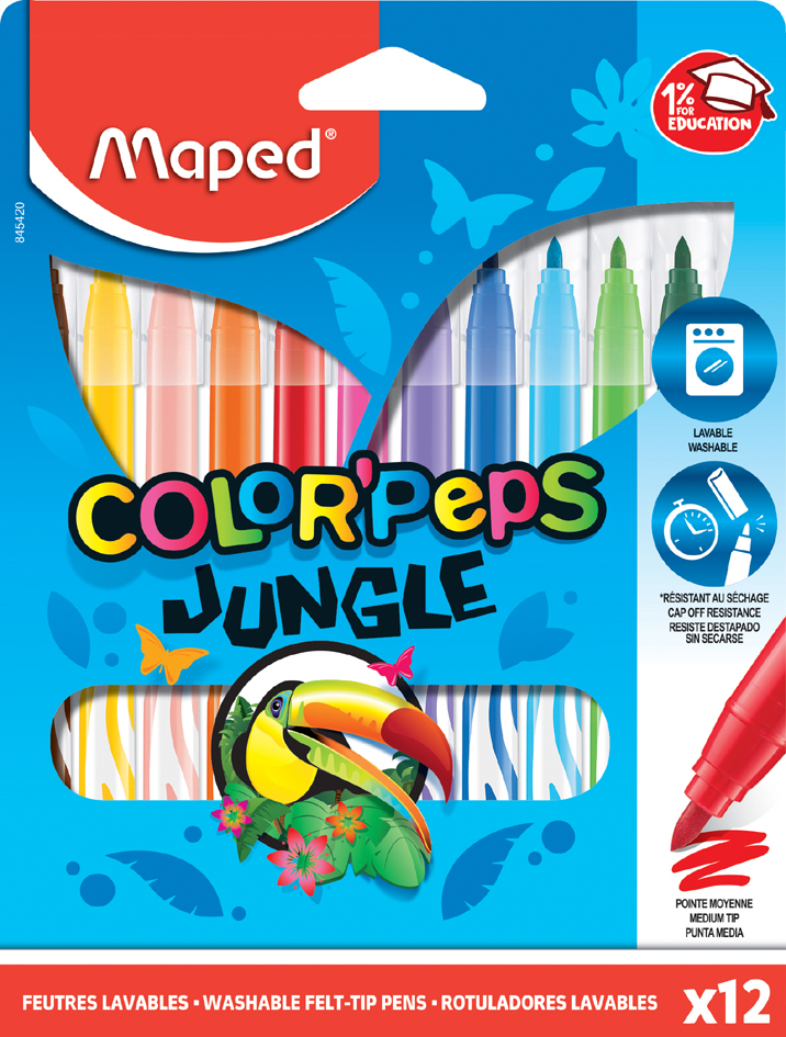 3154148454205 - Filzstift ColorPeps Jungle 28mm farbig sortiert VE=12 Stück Bl