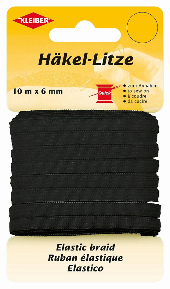 4009691710850 - KLEIBER Häkel-Litze 6 mm x 10 m schwarz