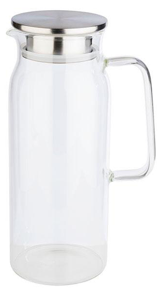 APS Glaskaraffe mit Deckel, 1,5 Liter, Glas/Edelstahl