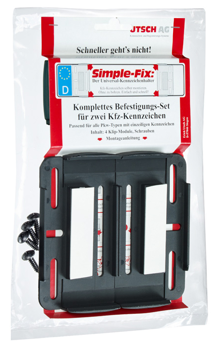 4052983101362 - Tepper efka 0188100 simple-fix kennzeichenträger schwarz