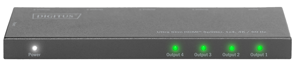 DIGITUS Ultra Slim HDMI Splitter, 1x4, 4K/60 Hz, schwarz