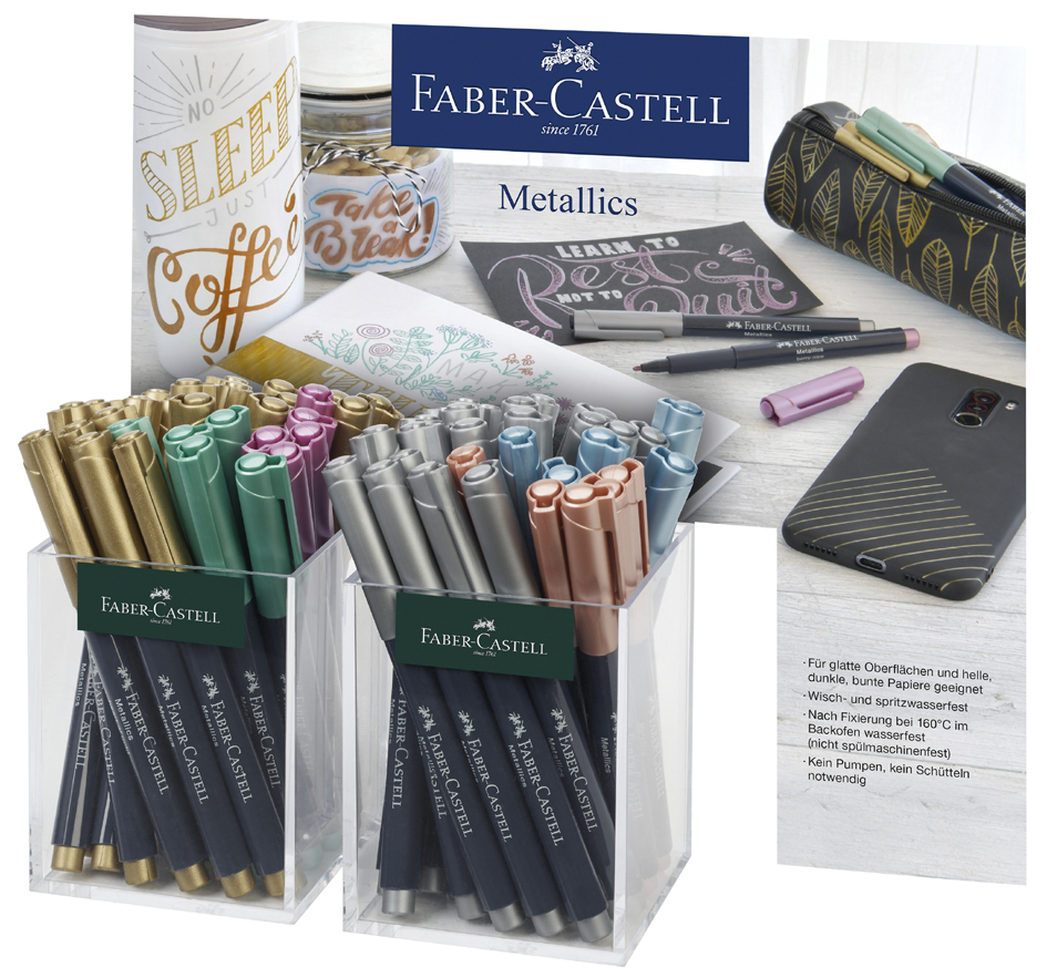 4005401607601 - FABER-CASTELL Metallic Marker 2er Köcher