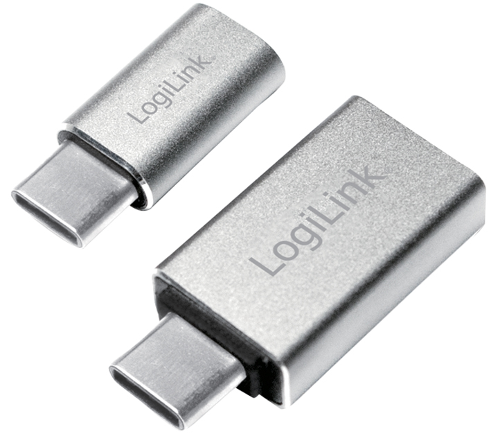 LogiLink USB-C Adapter-Set, 2-teilig, silber