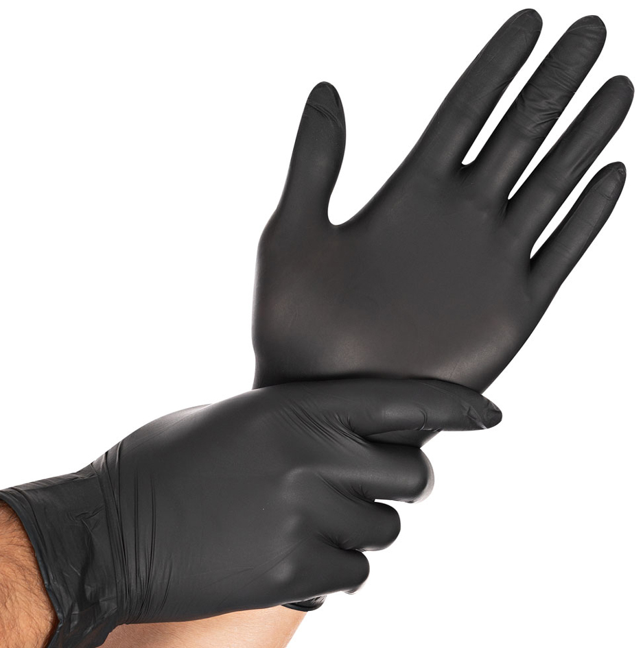 HYGOSTAR Nitril-Handschuh , DARK, , S, schwarz, puderfrei