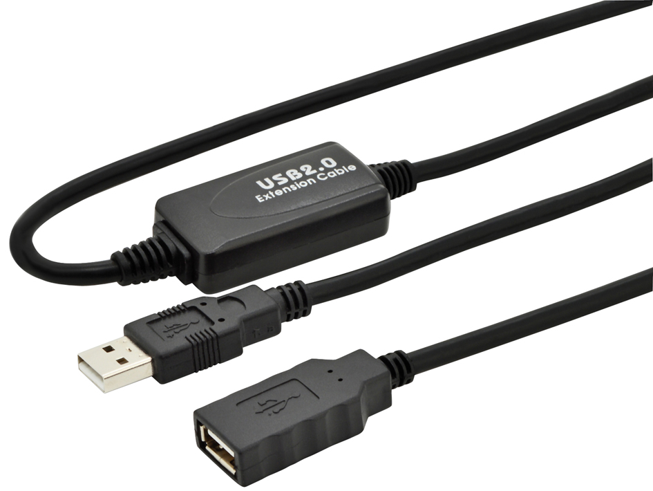 DIGITUS USB 2.0 Aktives Verlängerungskabel, Stecker-Kupplung