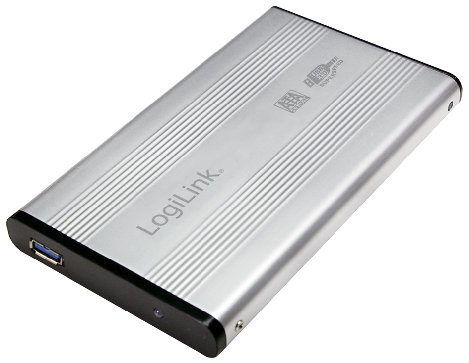 LogiLink 2,5,  SATA Festplatten-Gehäuse, USB 3.0, silber
