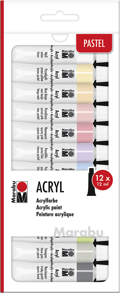 4007751831644 - Acrylfarben-Set PASTELL 12 x 12 ml