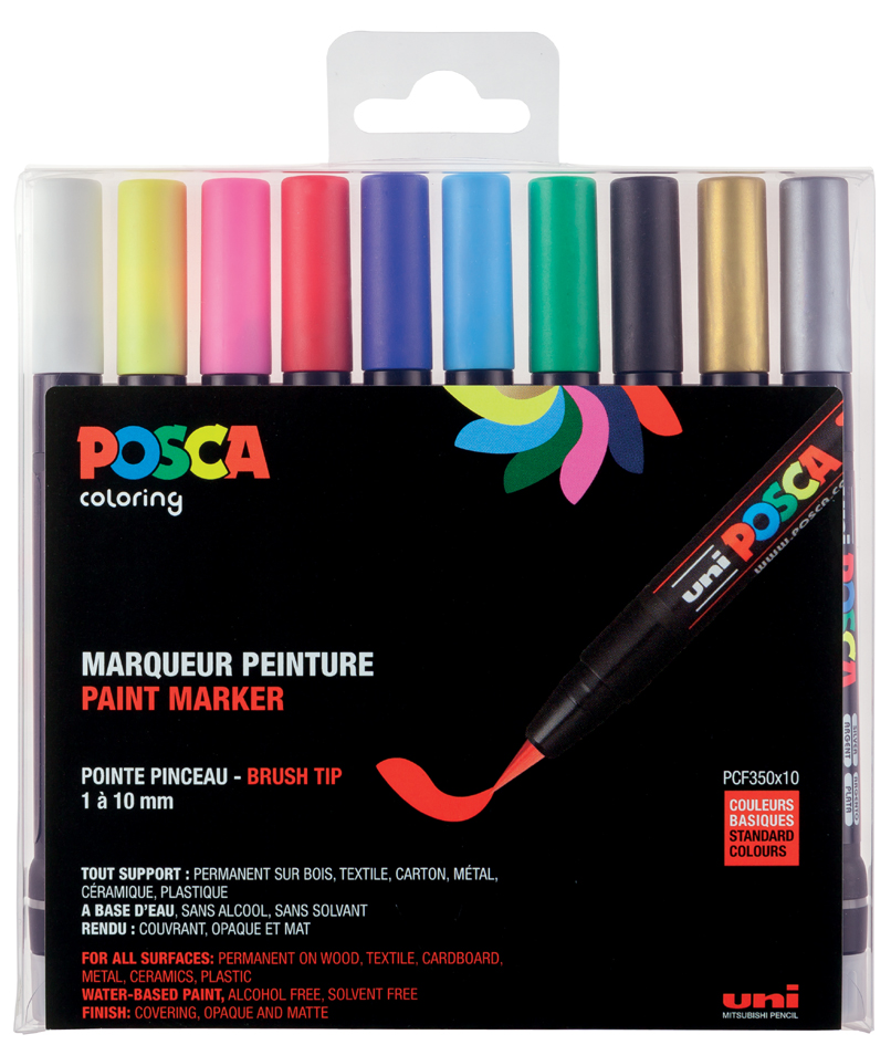 3296280015620 - Fasermaler Uni Posca PCF-350 1-10mm sortiert VE=10 Stück