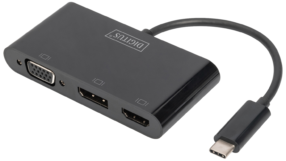 DIGITUS USB-C 3in1 Triple Monitor-Adapter (HDMI, DP, VGA)