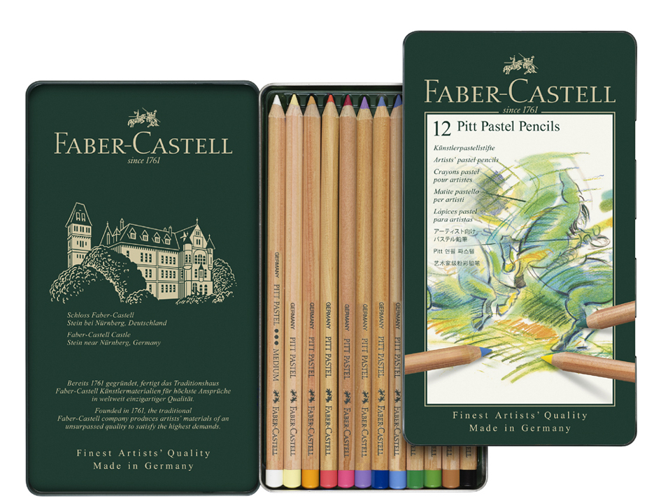 FABER-CASTELL Buntstifte PITT PASTELL, 12er Metalletui