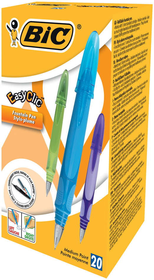 3086126746456 - BIC Füllhalter Easy Clic Feberbreite M 20er Box