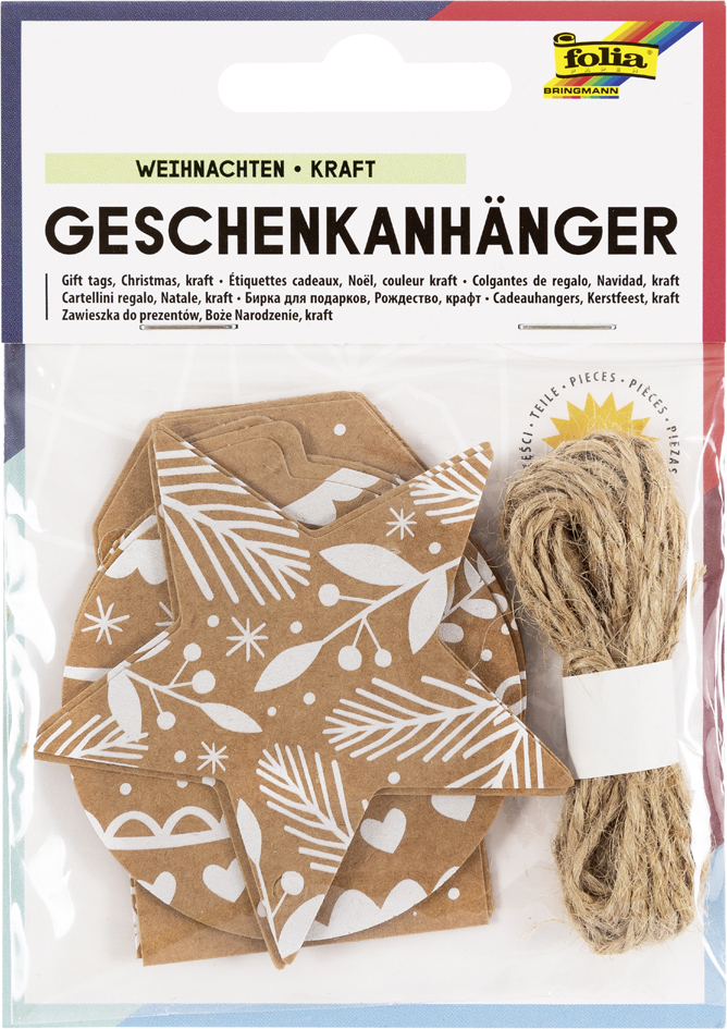 4001868097382 - Geschenkanhänger natur Weihnachten 4001868097382 12 Stück