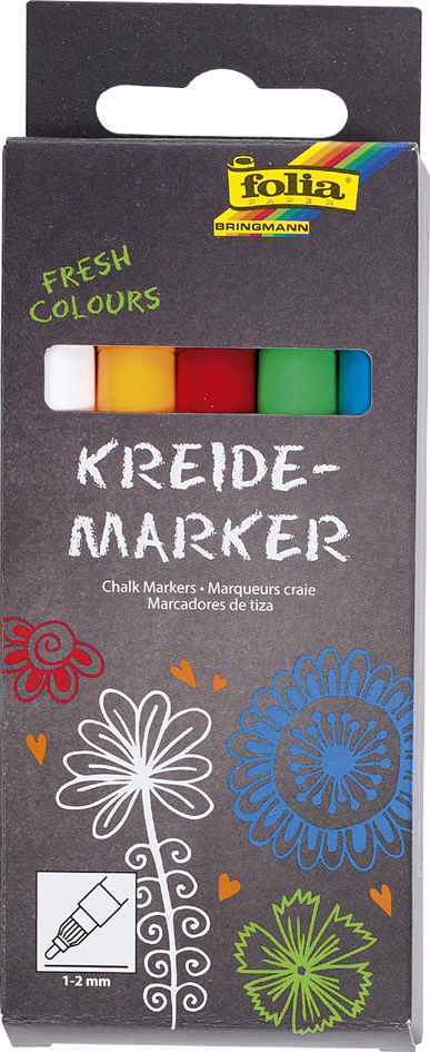 folia Kreidemarker , Fresh Colours, , 5er Set