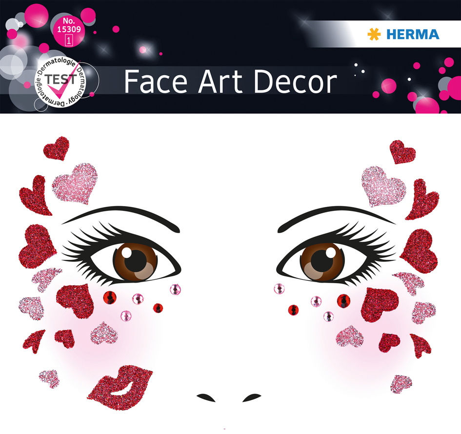 HERMA Face Art Sticker Gesichter , Love,