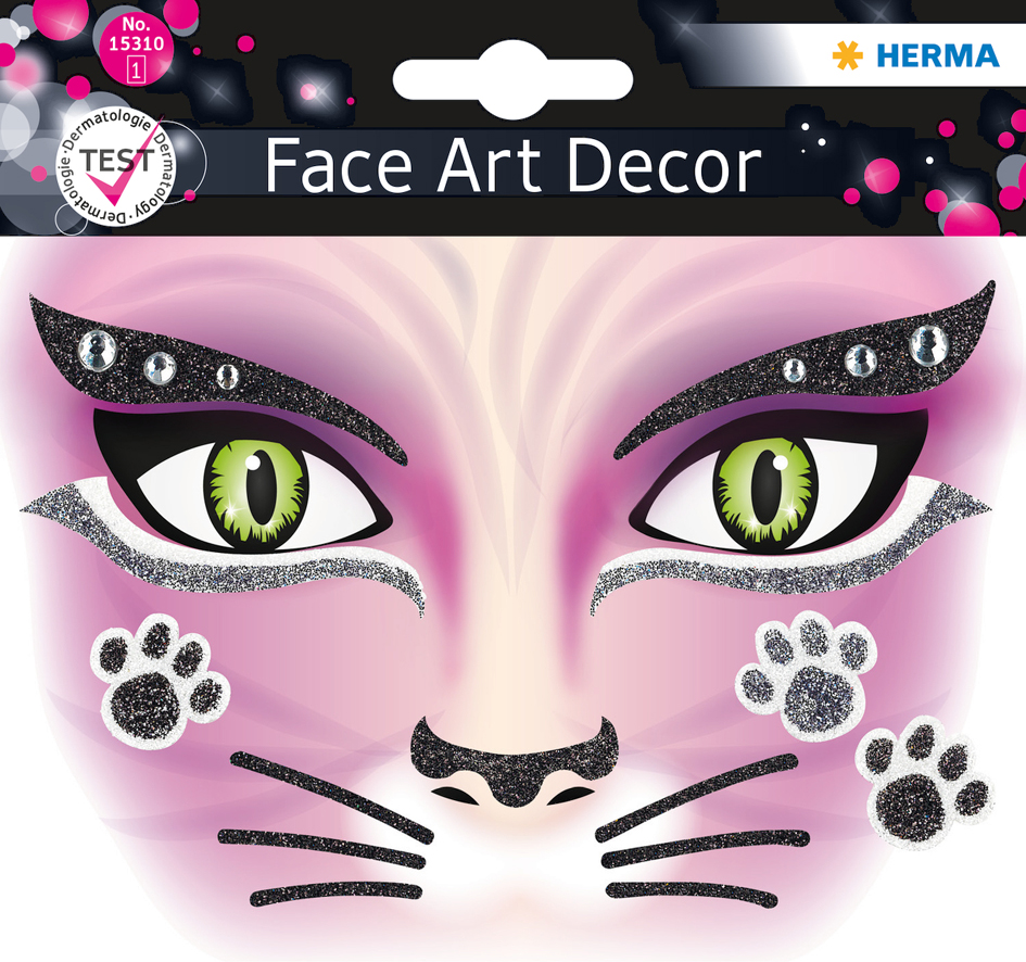 HERMA Face Art Sticker Gesichter , Pink Cat,