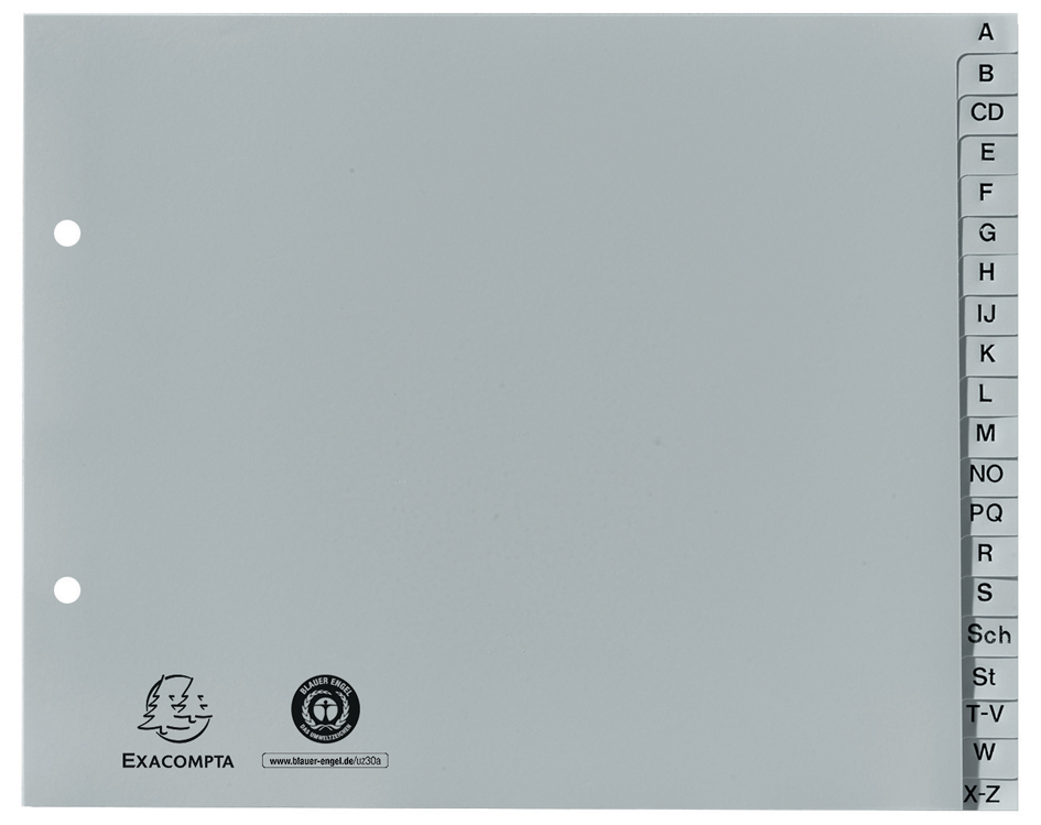 EXACOMPTA Kunststoff-Register, A-Z, 2/3 DIN A4, 20-teilig