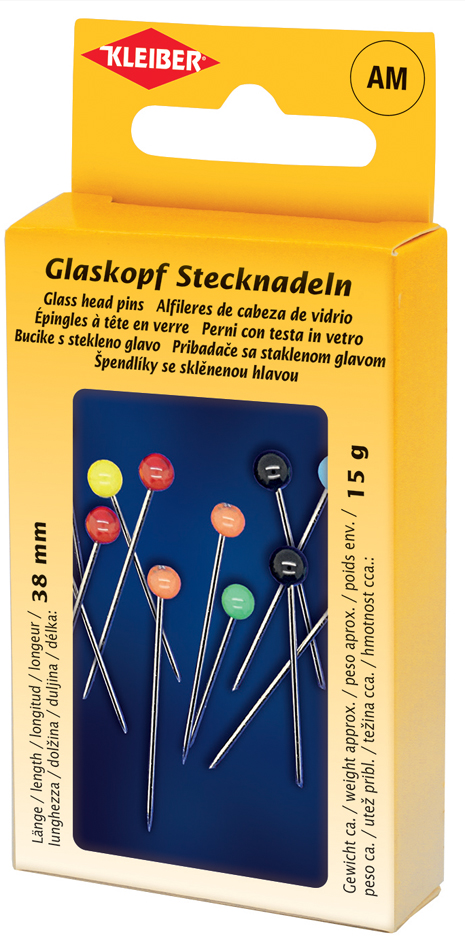 4009691710218 - Glaskopfstecknadeln 38 mm Inhalt 15 g = ca 116 Stück