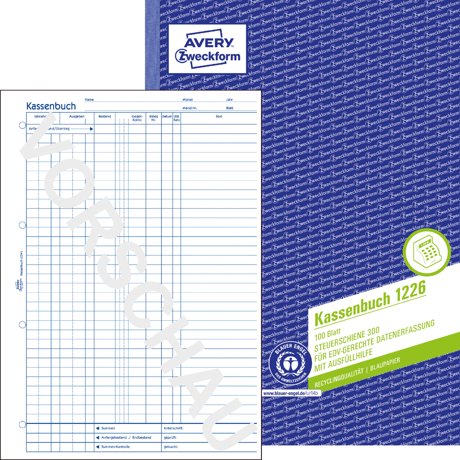 AVERY Zweckform Recycling-Formularbuch , Kassenbuch, , A4