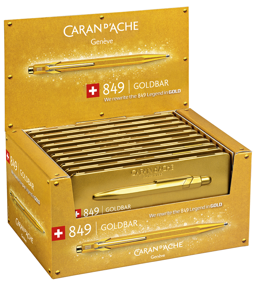 7630002316866 - CARAN DACHE Druckkugelschreiber 849 GoldBar im Display